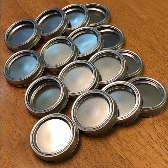 Kitchen Lot Of 16 Regular Mouth Mason Jar Lids Caps Rings Inserts For